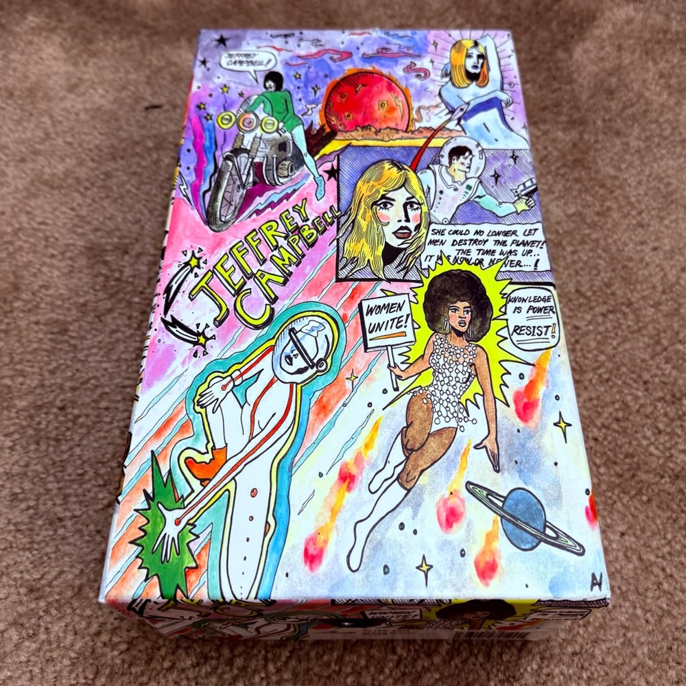 Jeffrey Campbell Comic Art Shoe Box (Size 7.5M, Packaging Only)